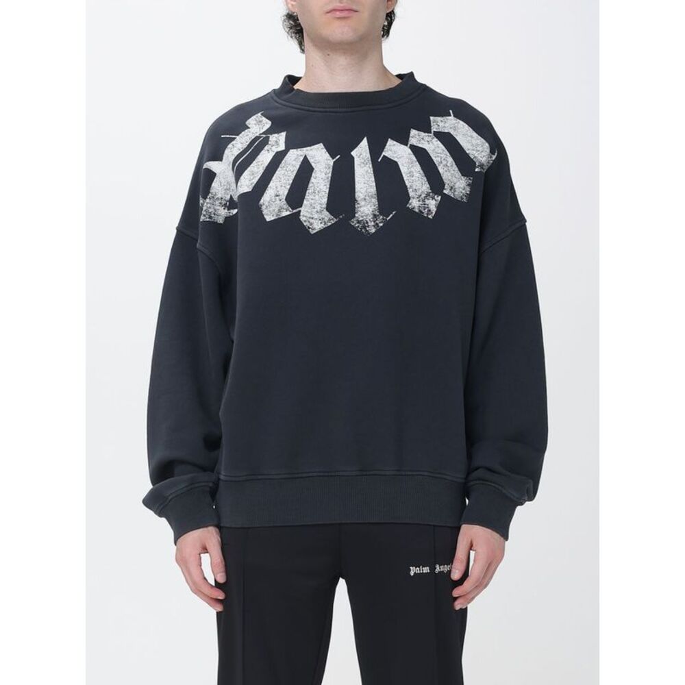Palm Angels Oversized Crewneck Sweatshirt In Cotton With Printed Logo